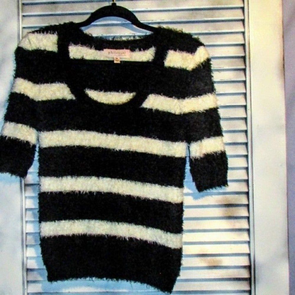 Philosophy XS striped fuzzy sweater - Picture 2 of 11